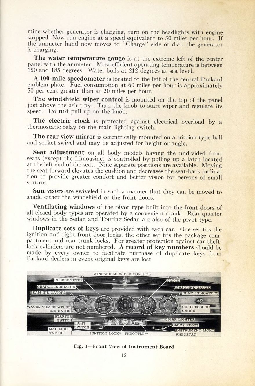 1938 Packard Super 8 and 12 Owners Manual Page 33